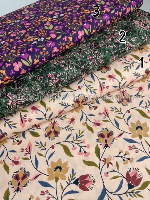 Algodón estampado Flores