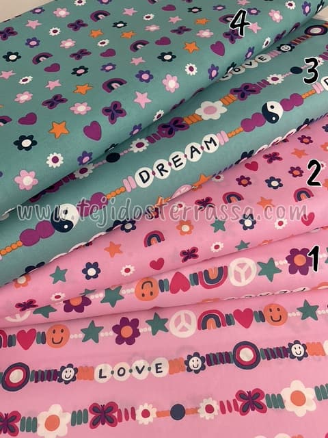 Algodón estampado Love