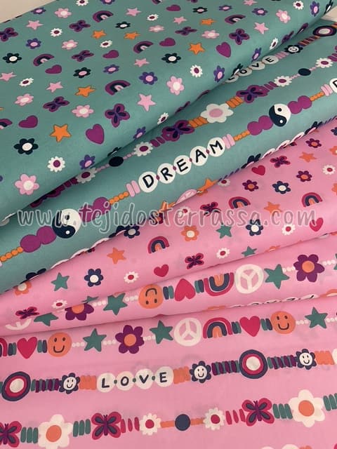 Algodón estampado Love