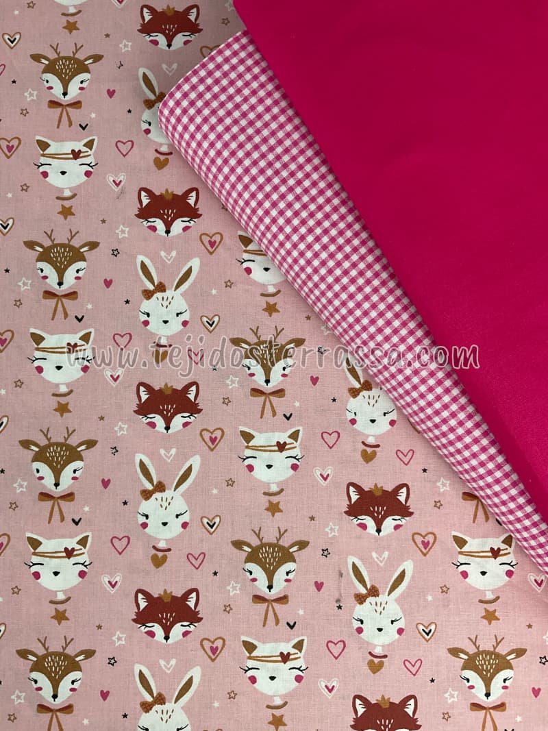 Algodón estampado Conejitas y Crevatillas
