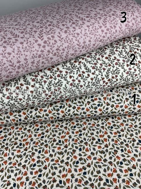 Muselina estampada Hojitas Otoñales