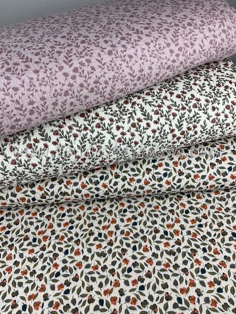 Muselina estampada Hojitas Otoñales