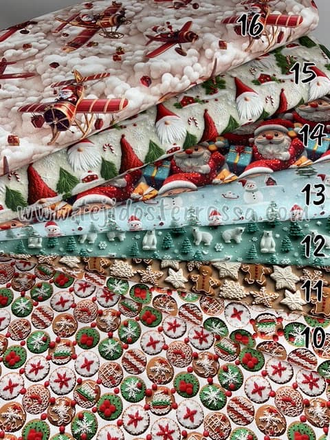 Algodón estampado 3D Navidad