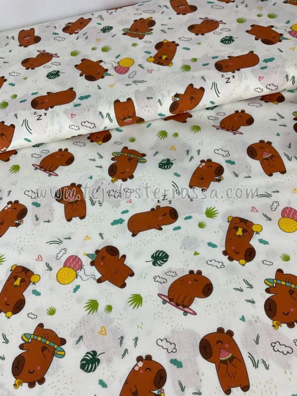 Algodón estampado Capybaras - Imagen 3