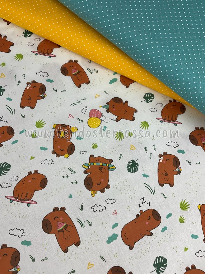 Algodón estampado Capybaras