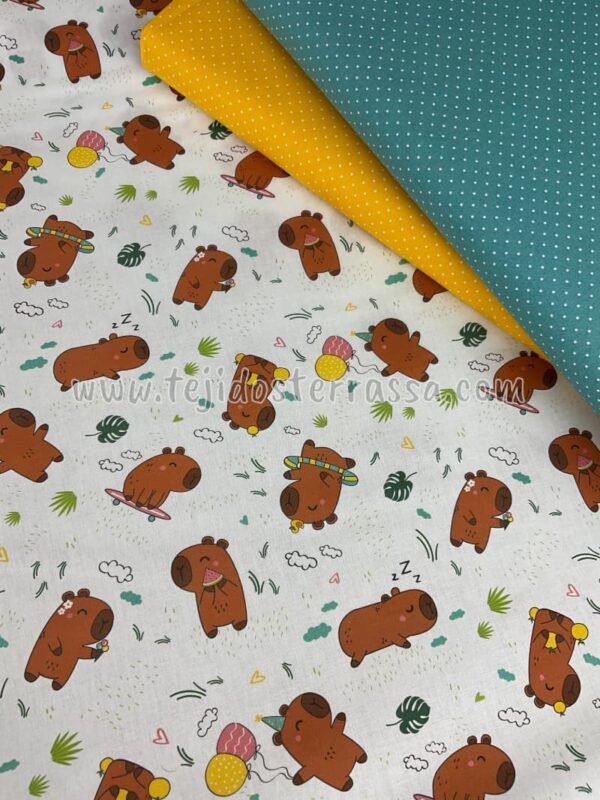 Algodón estampado Capybaras