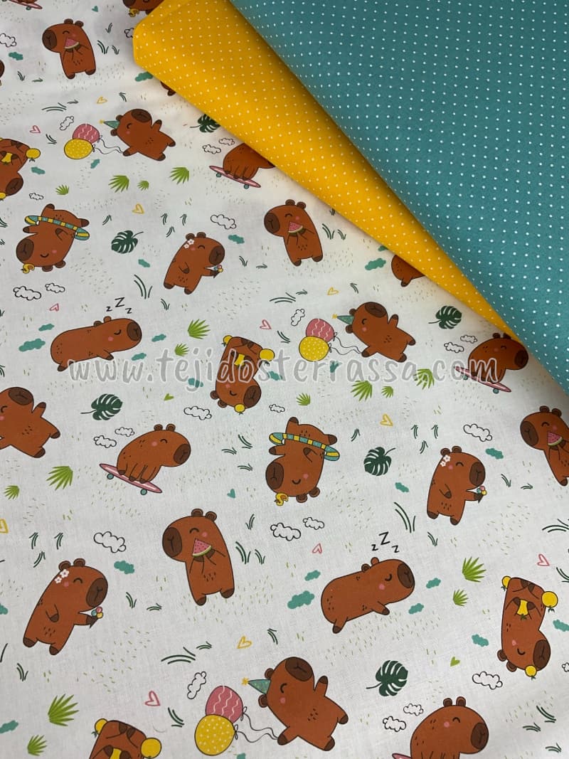 Algodón estampado Capybaras