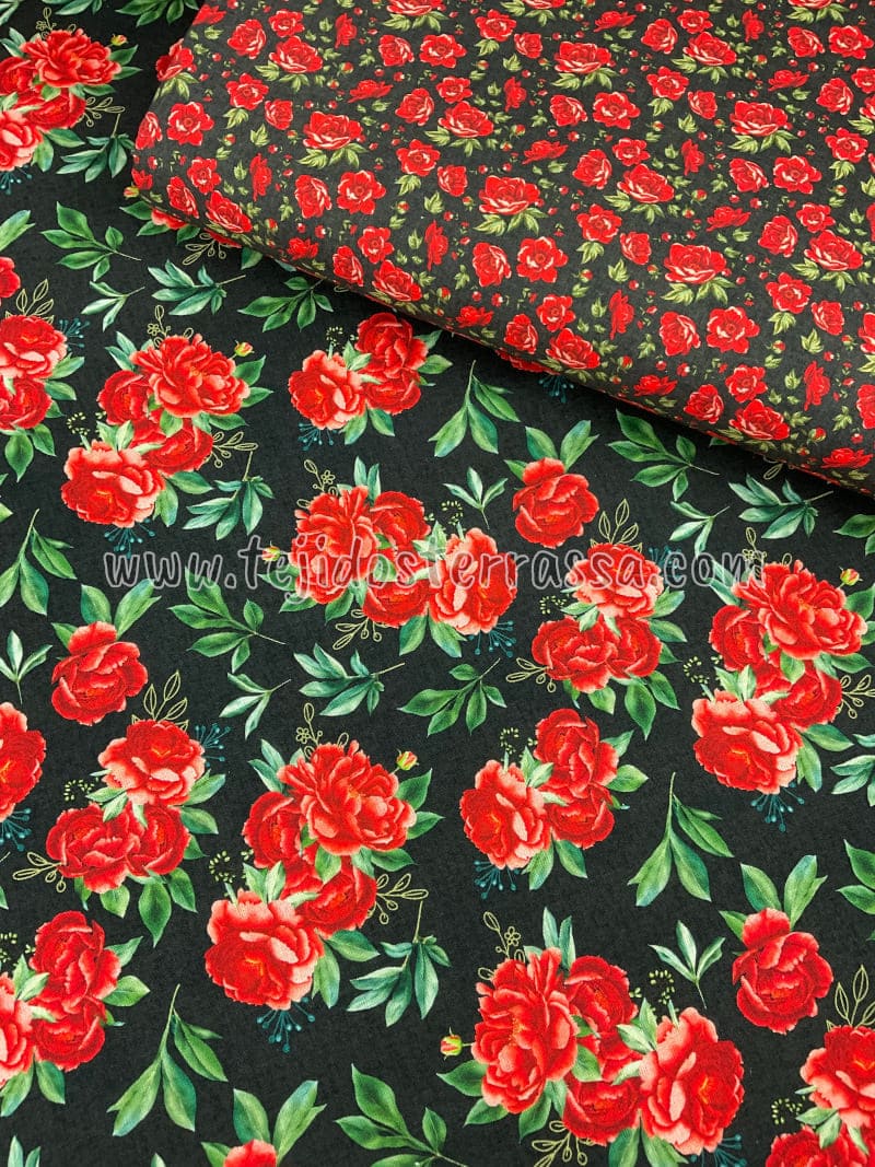 Algodón estampado Claveles