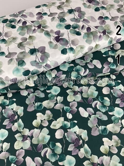 Algodón estampado Eucalipto