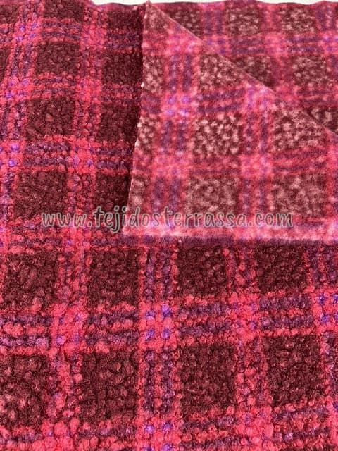 Boucle Cuadros Granate