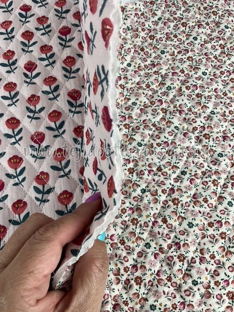 Muselina acolchada reversible Liberty trozos